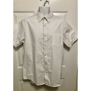 NWT Men’s Rugby University Shirt Medium/Large White Button Up Short Sleeve
